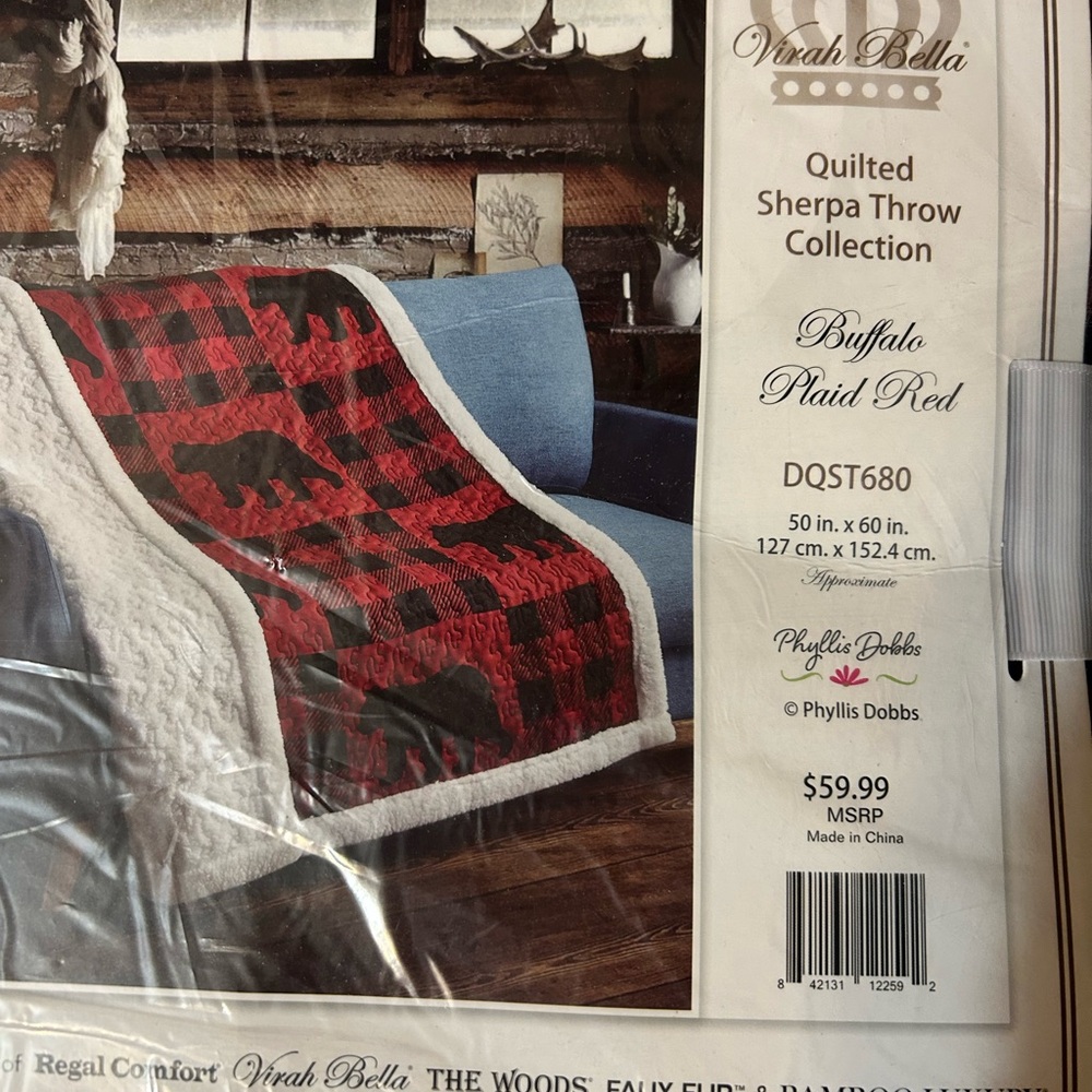 Lodge Life quilted tote bag & Virah Bella Quilted Sherpa Throw - Picture 12 of 13